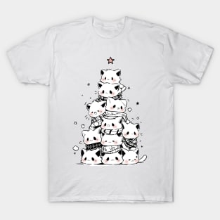 Purrfectly Festive: Meowry Catmas Kitty Christmas Tree Design T-Shirt